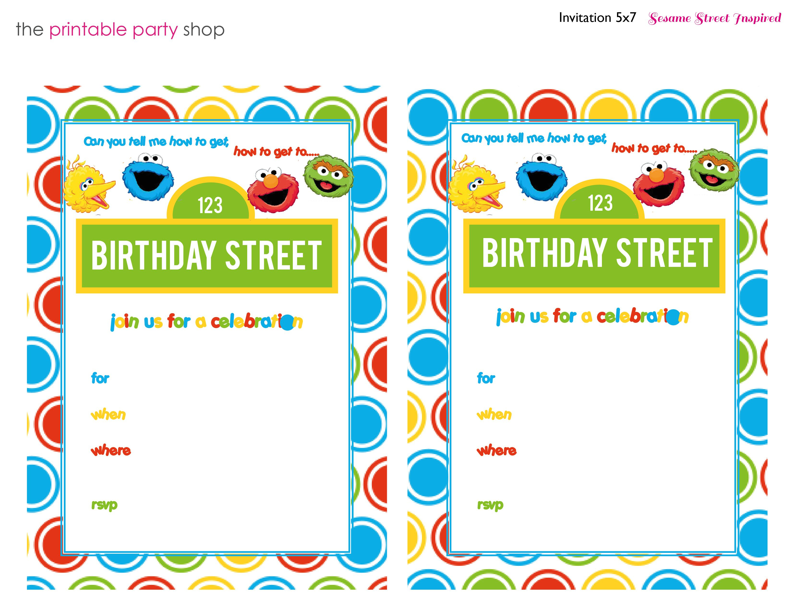 Sesame Street Printable Invitation Diy Fill In The Blank Free - Free Printable Cookie Monster Birthday Invitations