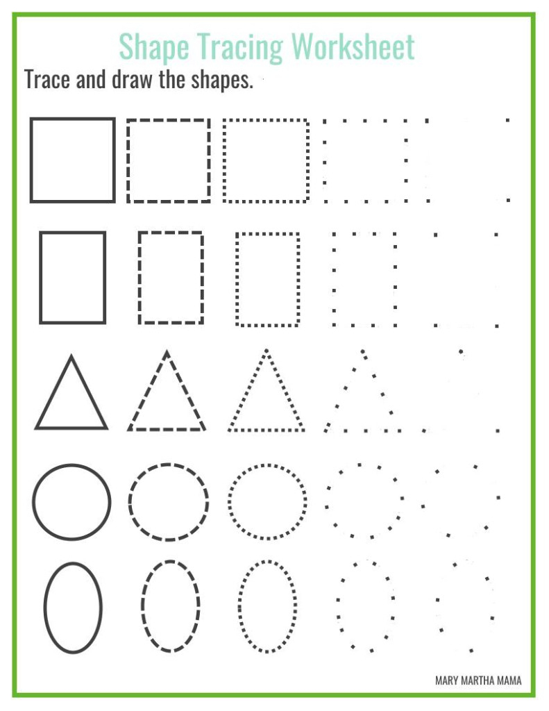 Shapes Worksheets For Preschool [Free Printables] – Mary Martha Mama - Free Printable Drawing Worksheets