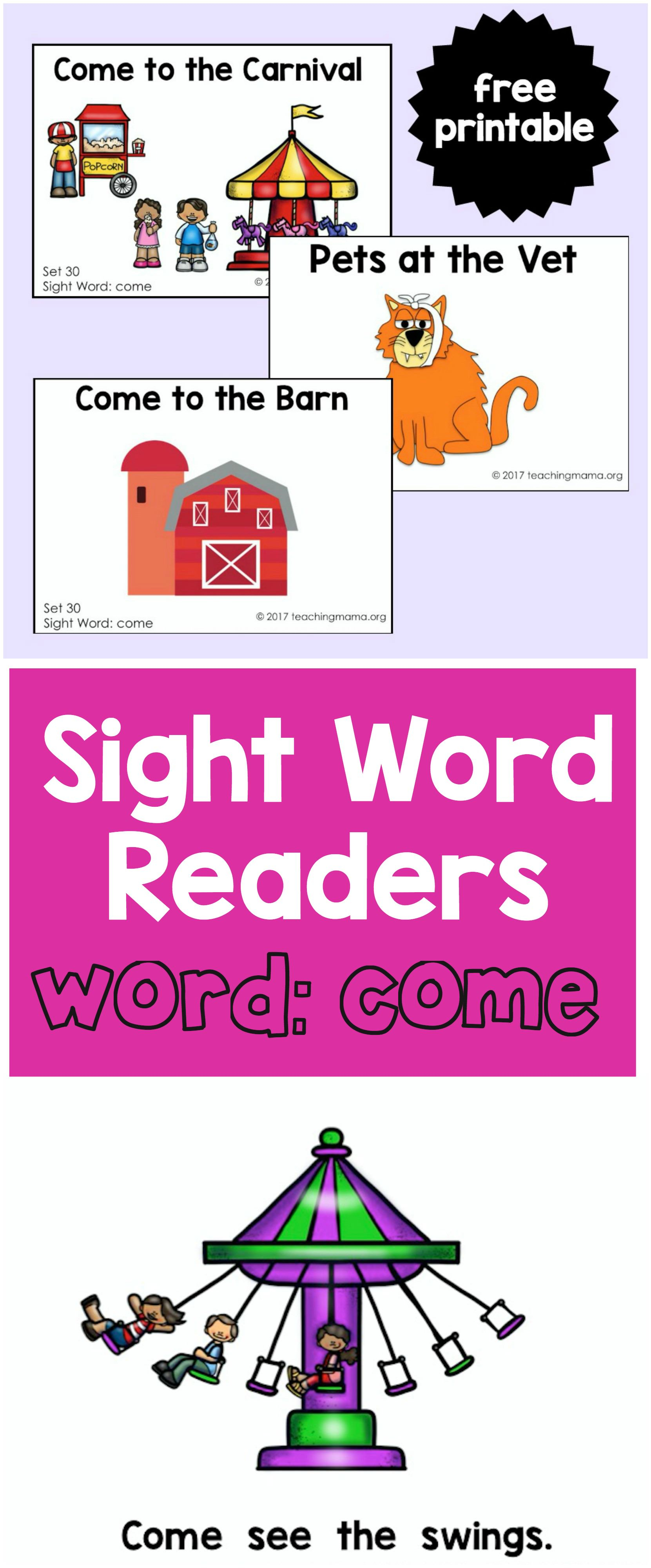 Sight Word Readers For The Word &amp;quot;come&amp;quot; - Teaching Mama - Free Printable Sight Word Books