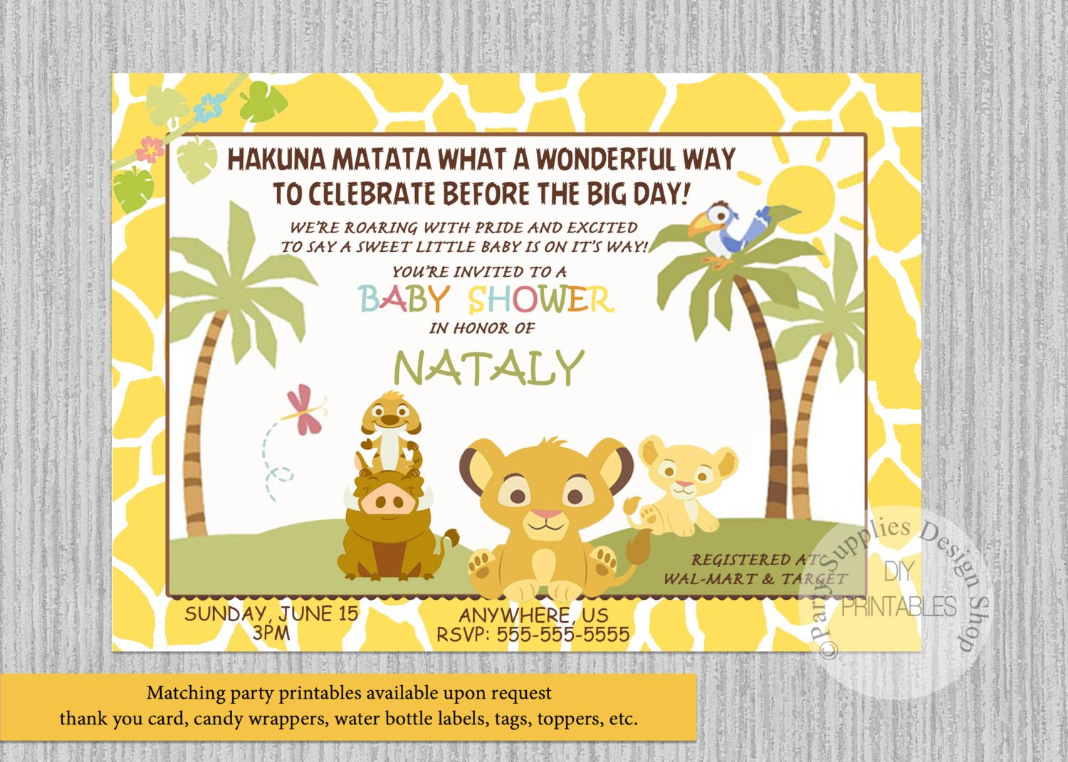 Simba Lion King Baby Shower Invitations Simba Baby Shower | Etsy - Free Printable Lion King Baby Shower Invitations