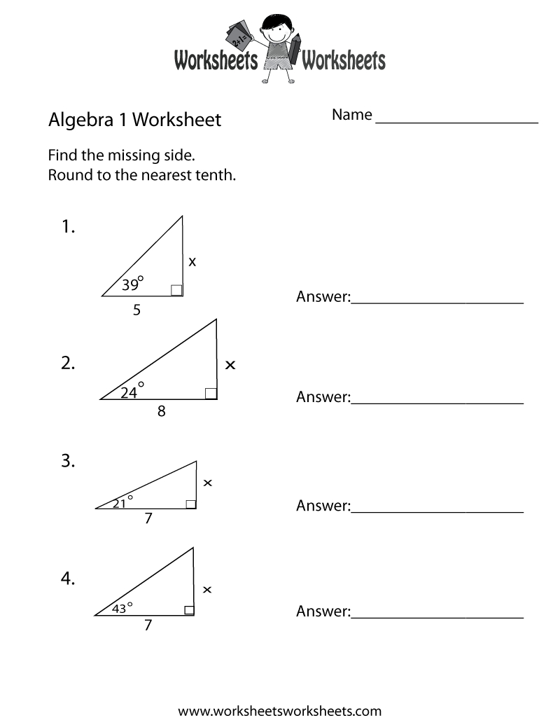 Simple Algebra 1 Worksheet Printable | Ged Prep | Pinterest - Free Printable 8Th Grade Algebra Worksheets