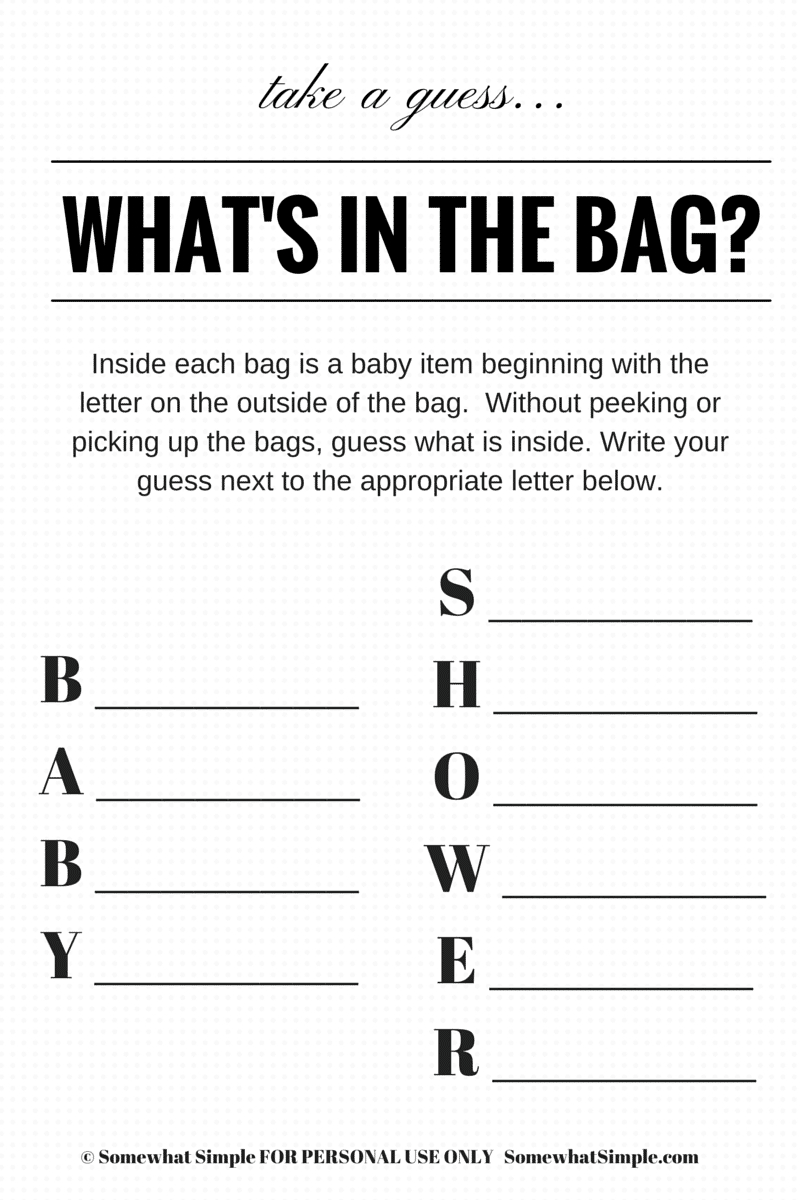 Simple Baby Shower Game Idea - Easy, Useful And Fun! - Free Printable Baby Shower Games What&amp;amp;#039;s In Your Purse