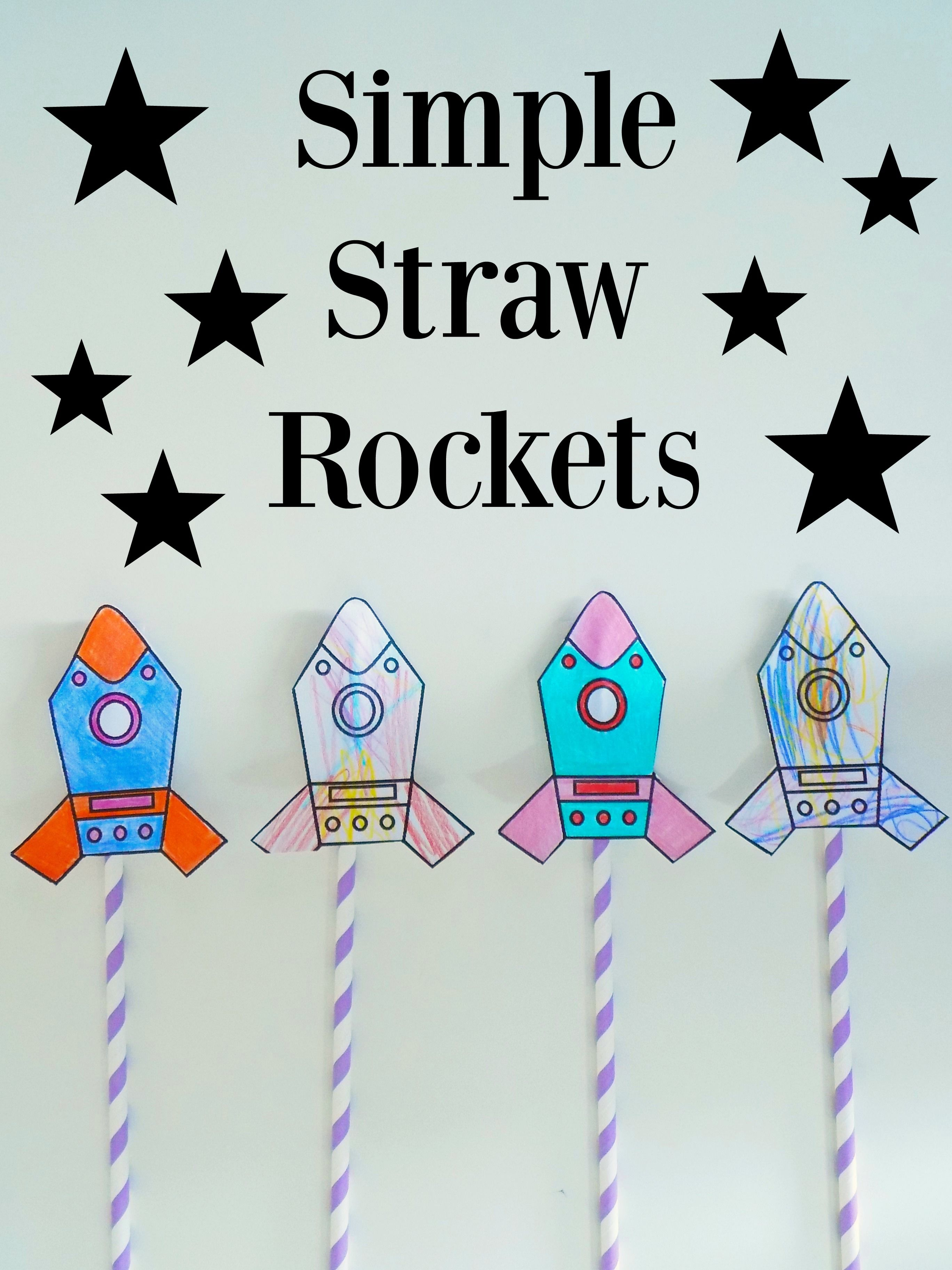 Simple Straw Rockets + Free Printable! | Preschool Education - Free Printable Crafts For Preschoolers