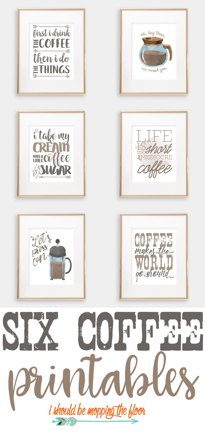 Six Coffee Printables | Printables | Pinterest | Coffee Bar Home - Free Printable Coffee Bar Signs