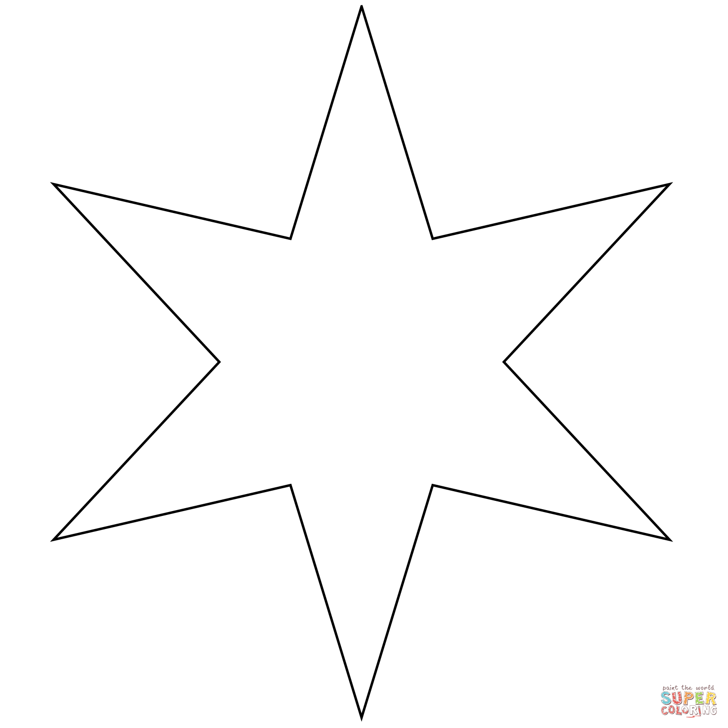 Six Pointed Star Coloring Page | Free Printable Coloring Pages - Free Printable Christmas Star Coloring Pages