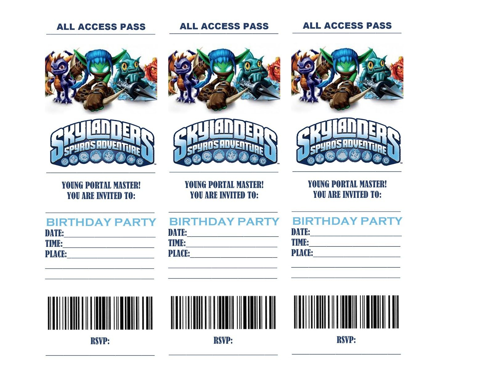 Skylanders Birthday Party Invitations | Life In A Larger Story - Free Printable Skylander Invitations