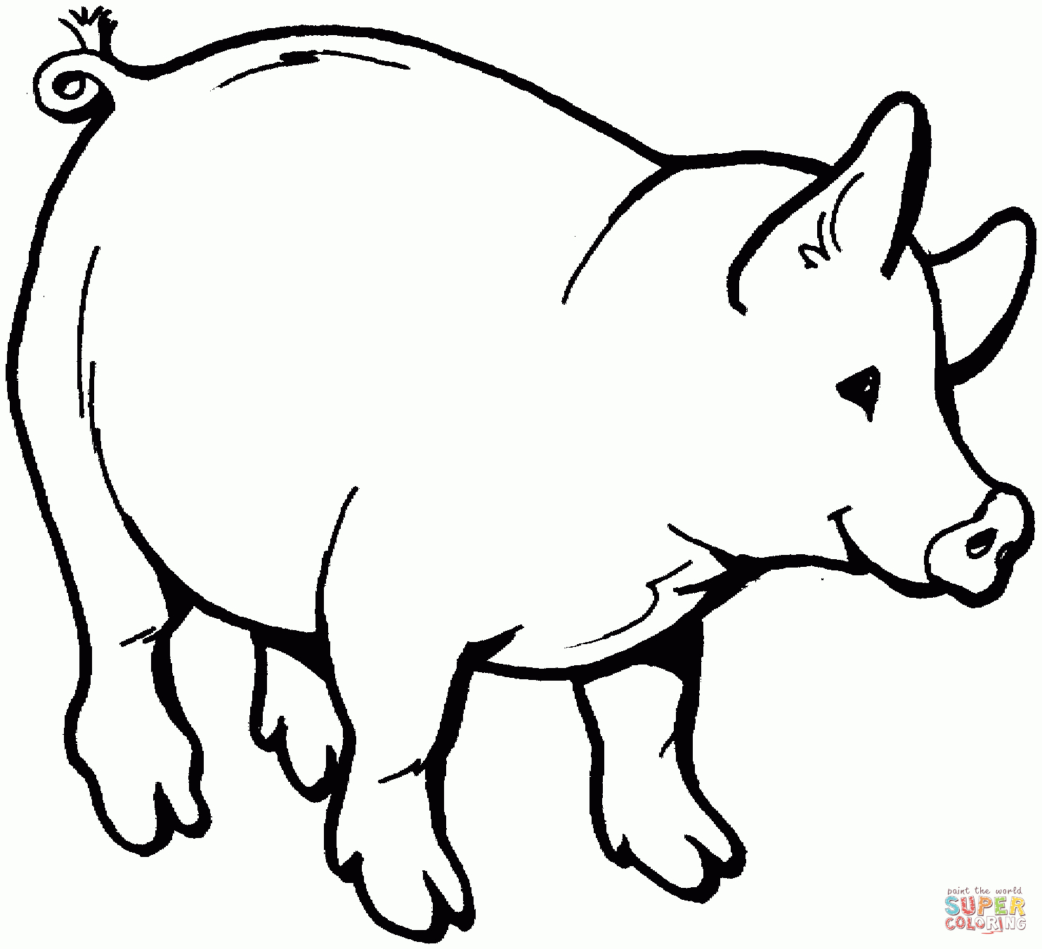 Smiling Pig Coloring Page | Free Printable Coloring Pages - Pig Coloring Sheets Free Printable