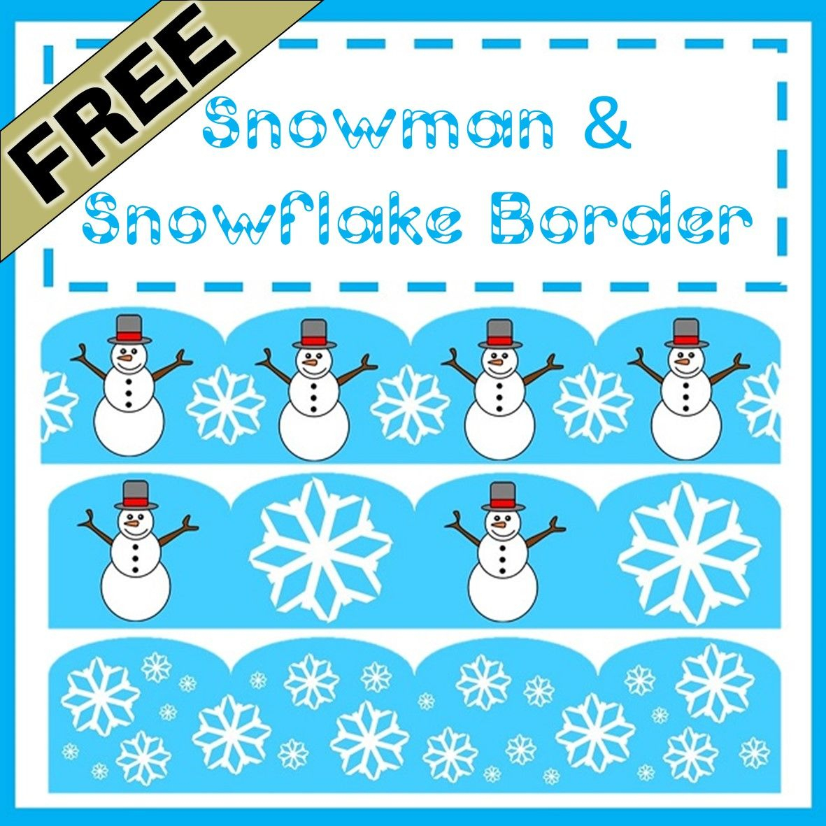 Snowman And Snowflake Border | Dbt Celebrations For The Australian - Free Printable Christmas Bulletin Board Borders