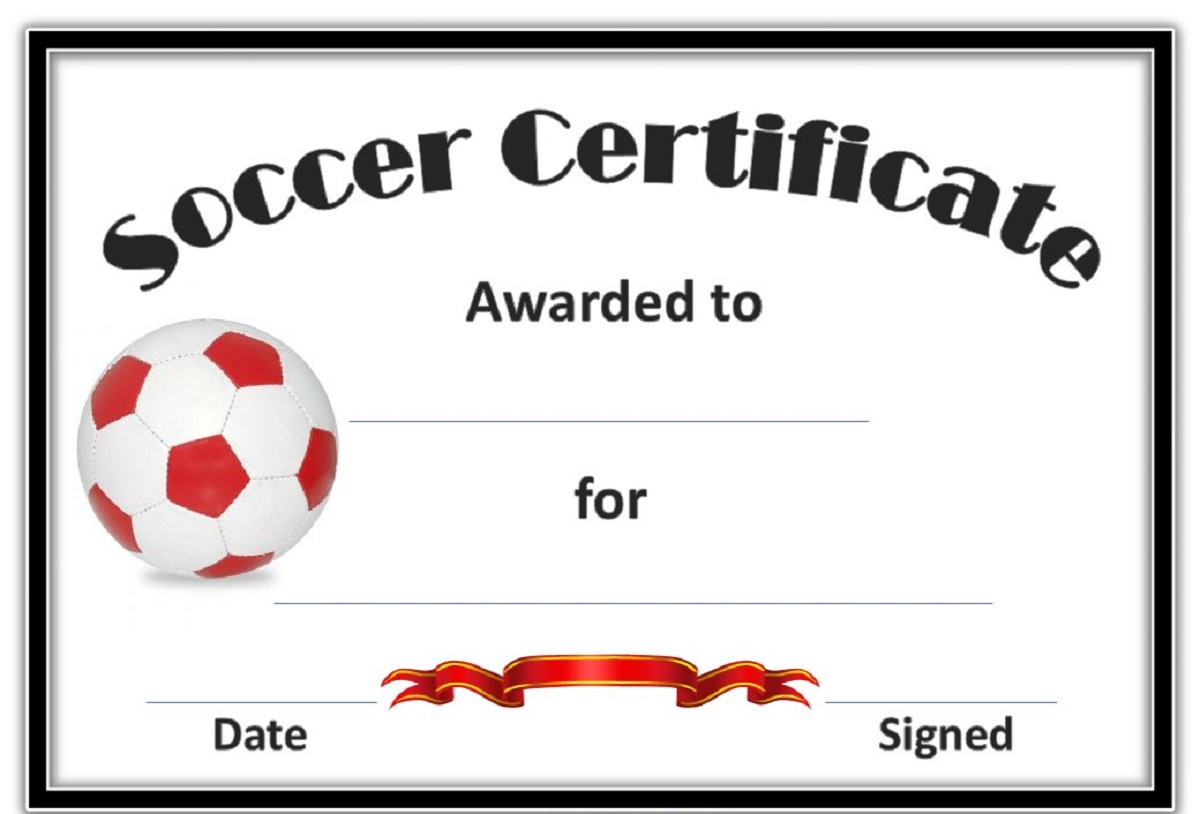 Soccer Award Certificate Templates Free Certificates Template Kiddo - Free Soccer Award Certificates Printable