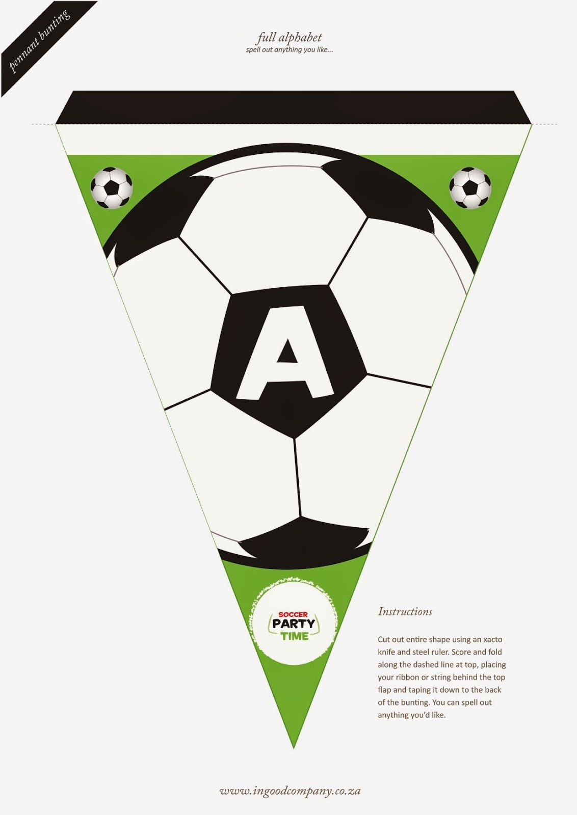 Soccer Letter Bunting - Free Printable | На День Рождения - Free Printable Soccer Birthday Invitations
