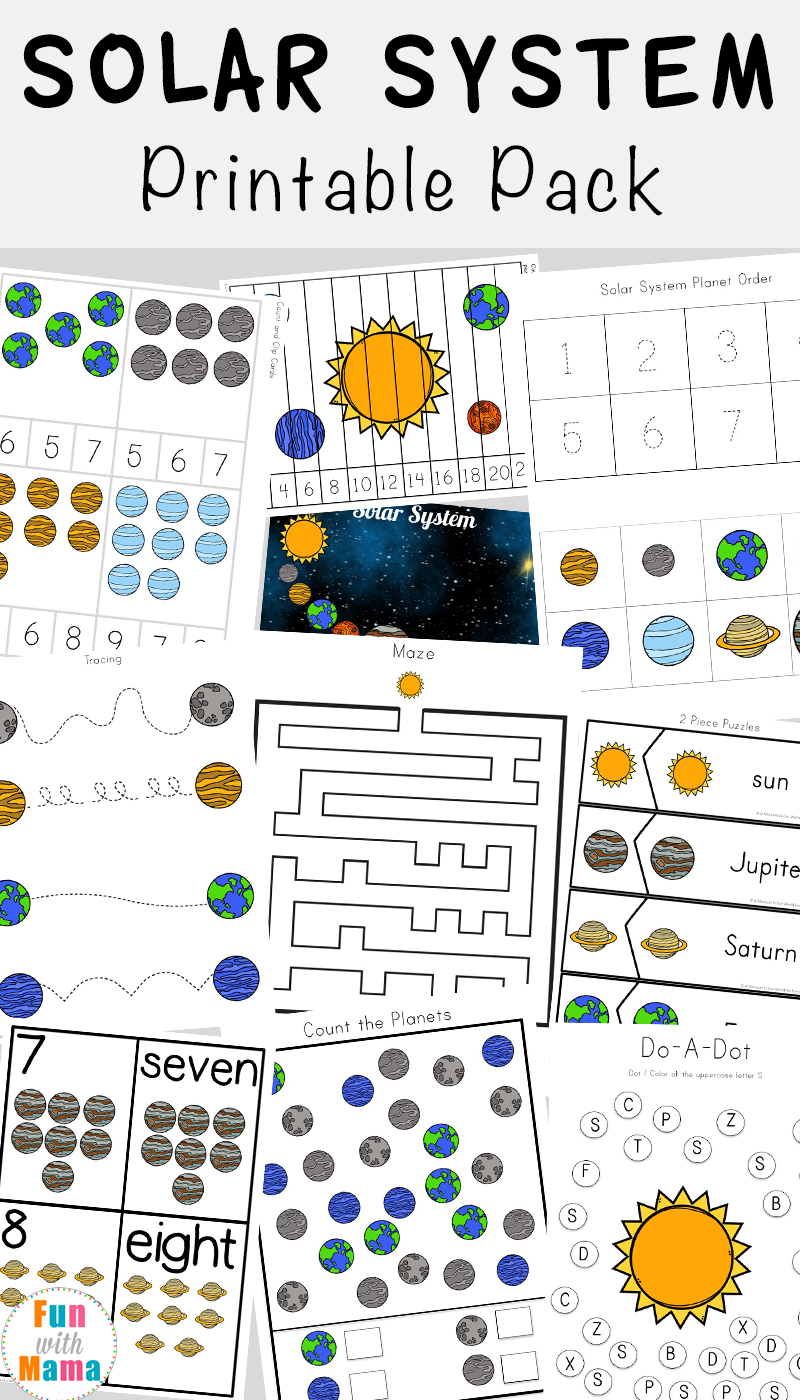 Solar System Printable Worksheets And Activities Pack - Fun With Mama - Free Printable Solar System Worksheets