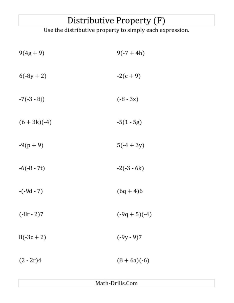 Solving Equations Using The Distributive Property Worksheet - Free Printable Distributive Property Worksheets