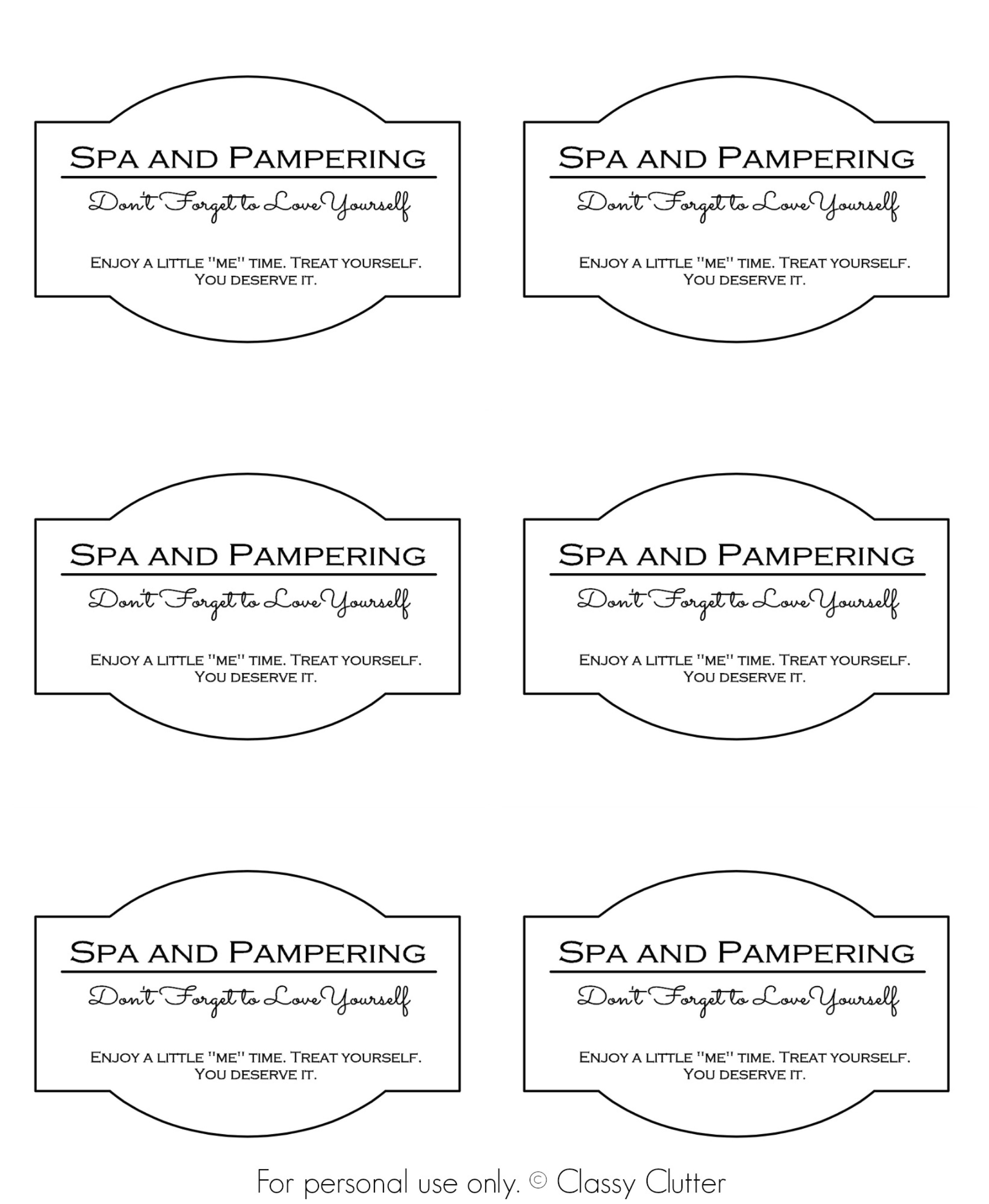 Spa And Pampering In A Jar | Baskets | Pinterest | Spa In A Jar, Spa - Spa In A Jar Free Printable Labels