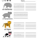 Spanish Learning Worksheet   Free Kindergarten Learning Worksheet   Free Printable English Lessons For Beginners