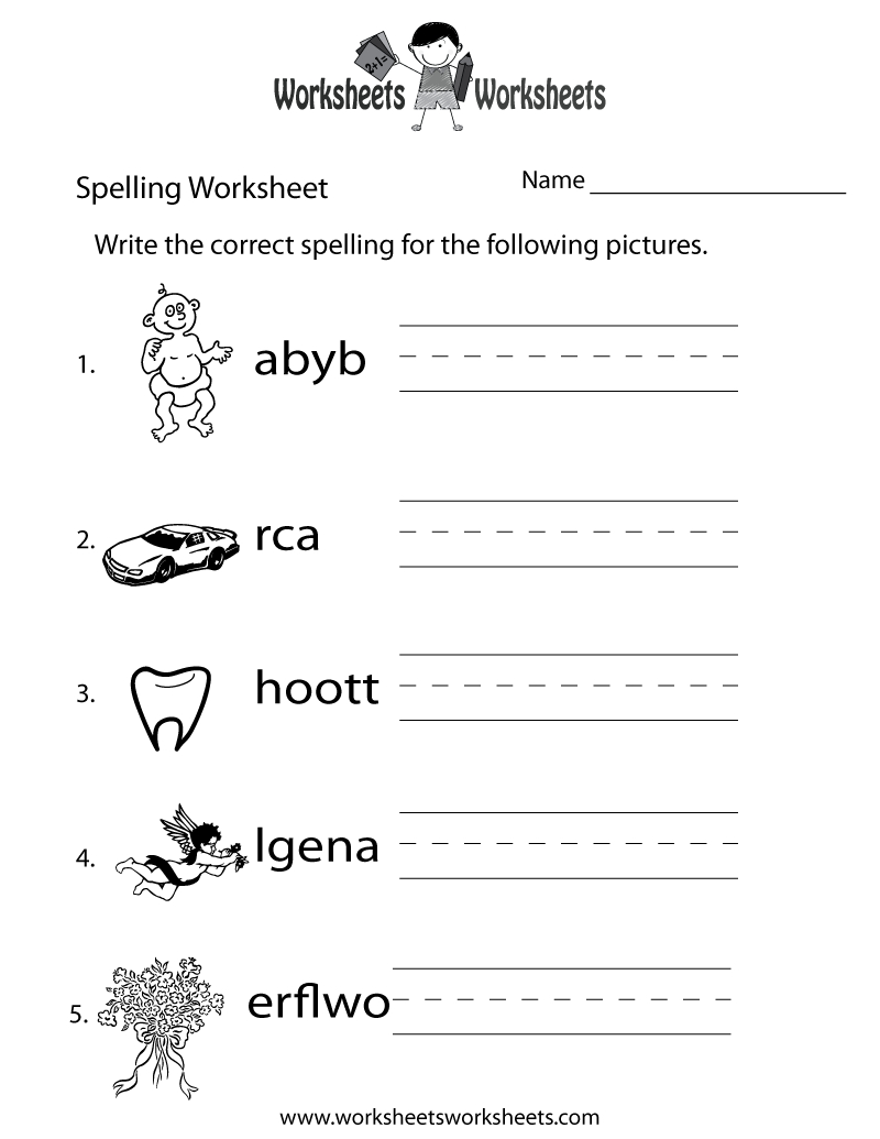 Spelling Test Worksheet - Free Printable Educational Worksheet - Free Printable Spelling Worksheets For 5Th Grade