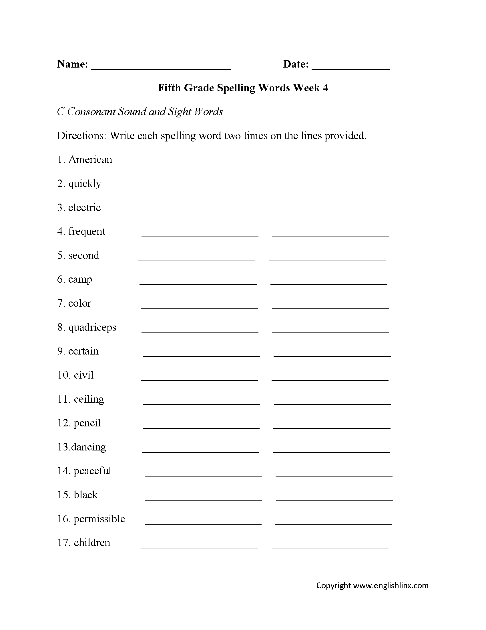 Spelling Worksheets | Fifth Grade Spelling Worksheets - 7Th Grade Spelling Worksheets Free Printable