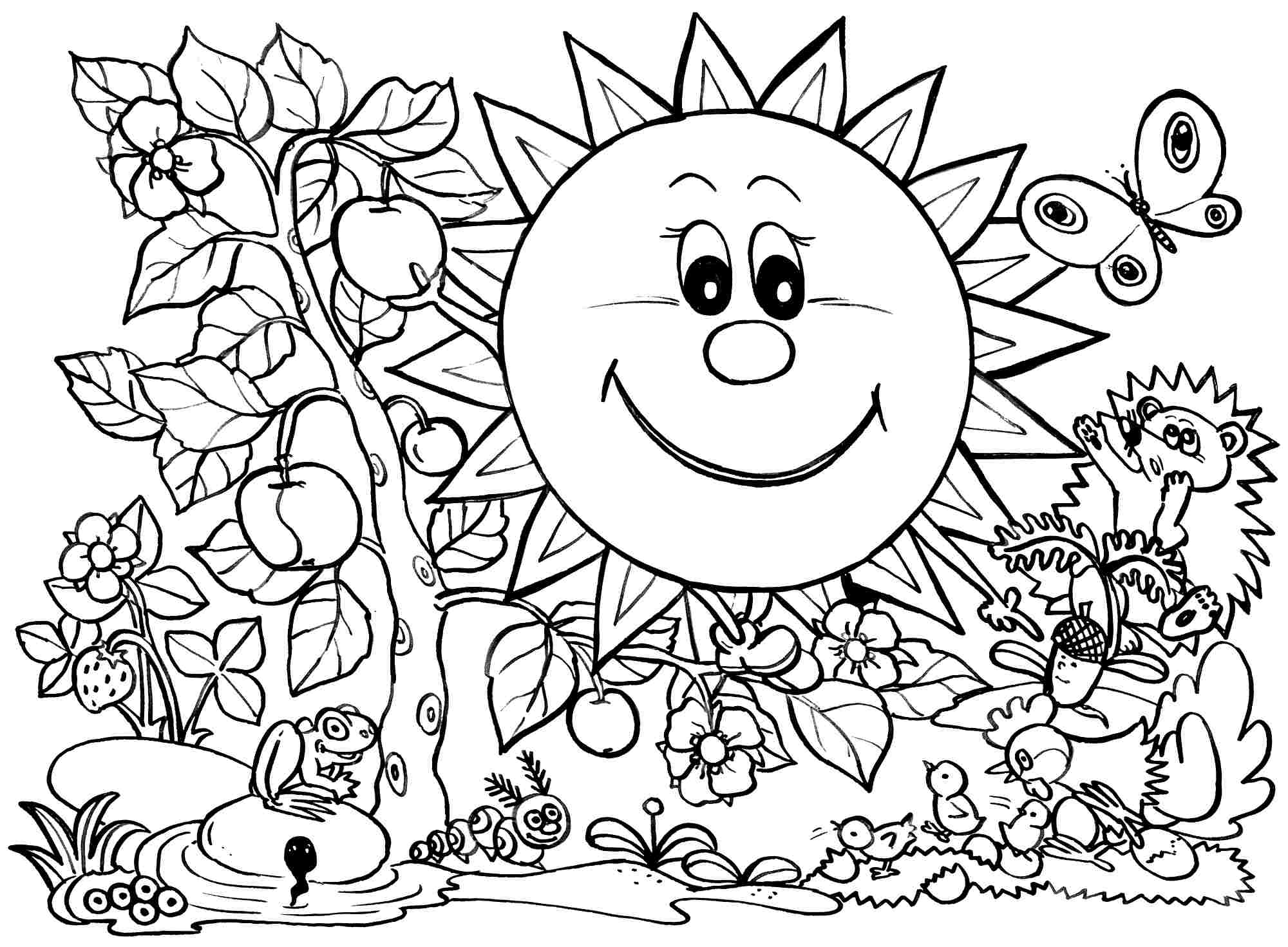 Spring Coloring Pages For Kids, Free Printable | Coloing-4Kids - Spring Coloring Sheets Free Printable