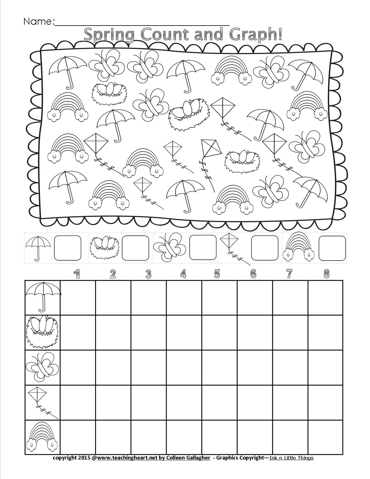 Spring Count And Graph - Free - Teaching Heart Blog Teaching Heart Blog - Free Printable Spring Worksheets For Kindergarten