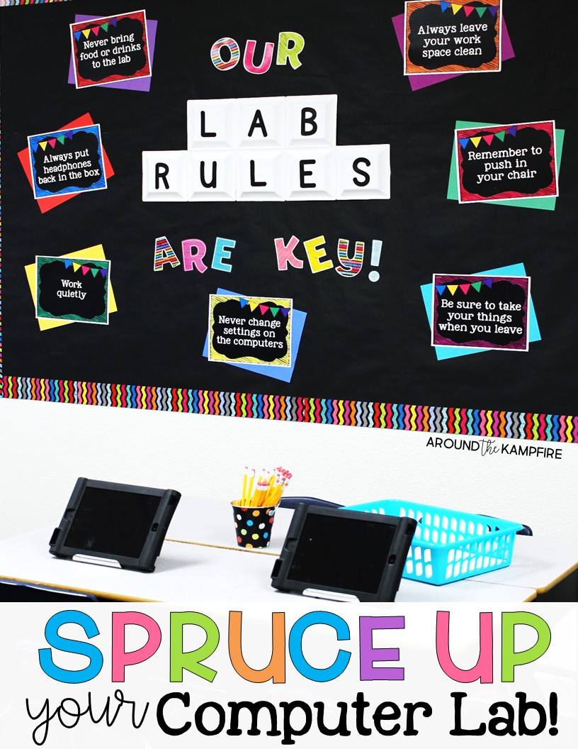 Spruce Up Your Computer Lab With Chalkboard Decor - Around The Kampfire - Free Printable Computer Lab Posters