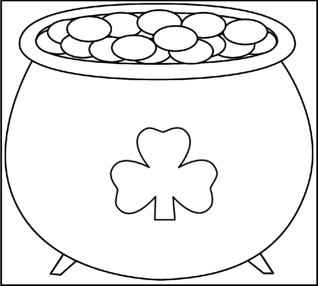 St. Patrick&amp;#039;s Day Coloring Pages Ebook: Leprechaun With A Pot Of - Free Printable Pot Of Gold Coloring Pages