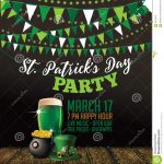 St. Patrick's Day Party Invitation Poster Stock Vector   Free Printable St Patrick's Day Banner