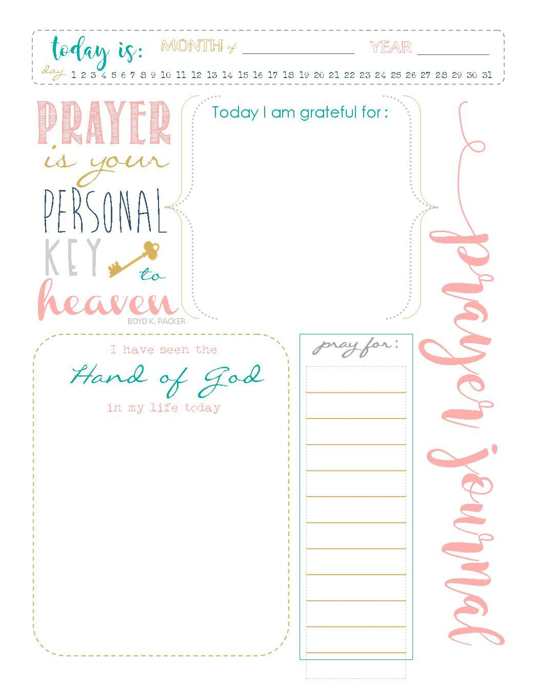 Start A Prayer Journal For More Meaningful Prayers: Free Printables - Free Printable Prayer Journal