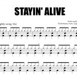 Stayin' Alive – Bee Gees – Drum Sheet Music – Onlinedrummer   Free Printable Drum Sheet Music