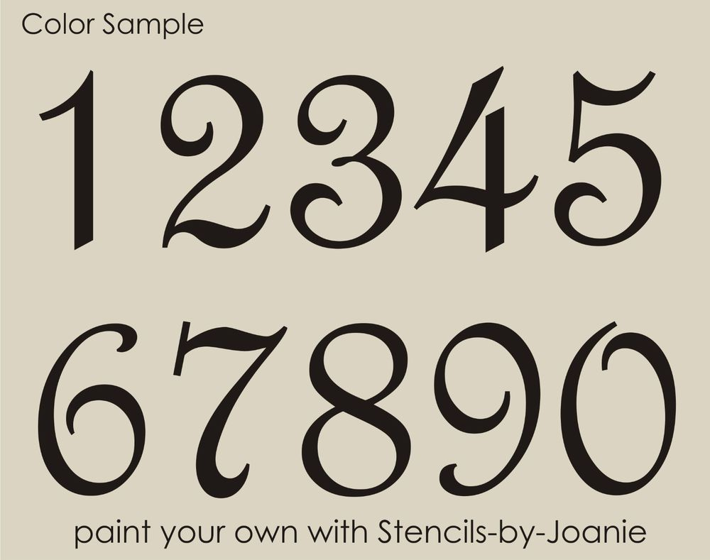 Stencil Paris French Script Numbers Bride Lake House Address Old - Free Printable Fancy Number Stencils