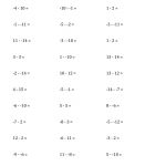 Subtracting Integers From ( 15) To (+15) (No Parentheses) (A) | 8Th   Free Printable Integer Worksheets Grade 7
