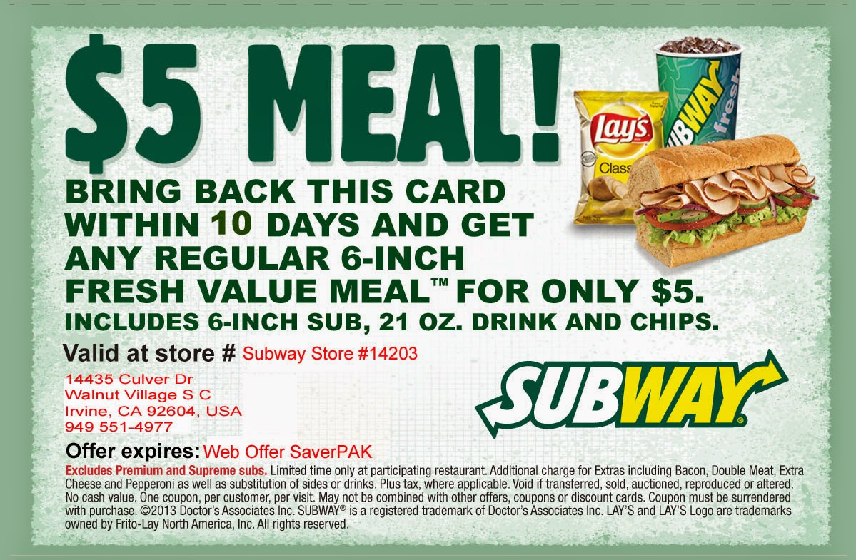 Subway Coupons November 2018 Printable : Uoi Coupon Code - Free Printable Subway Coupons 2017