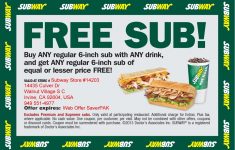Free Printable Subway Coupons 2017