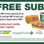 Subway Printable Coupons Buy One Get One Free | Download Them Or Print   Bogo Free Coupons Printable