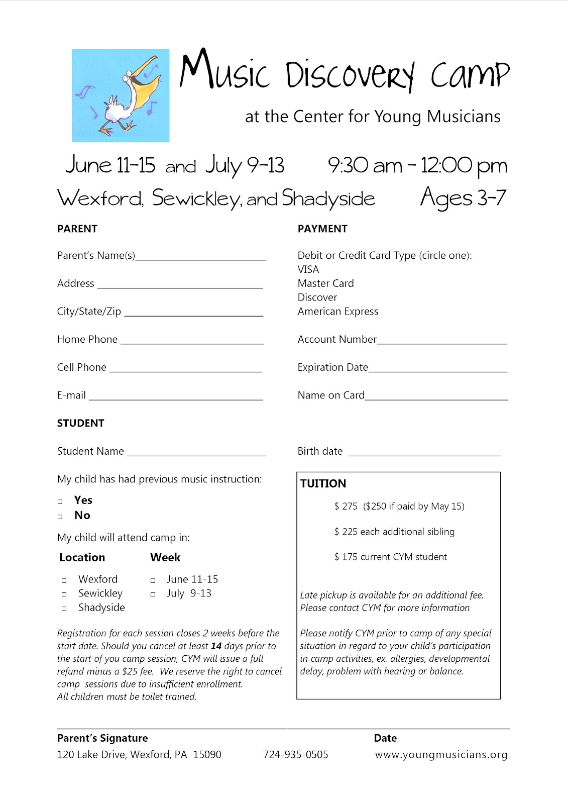 Summer Camp Registration Form Template - Free Printable Summer Camp Registration Forms