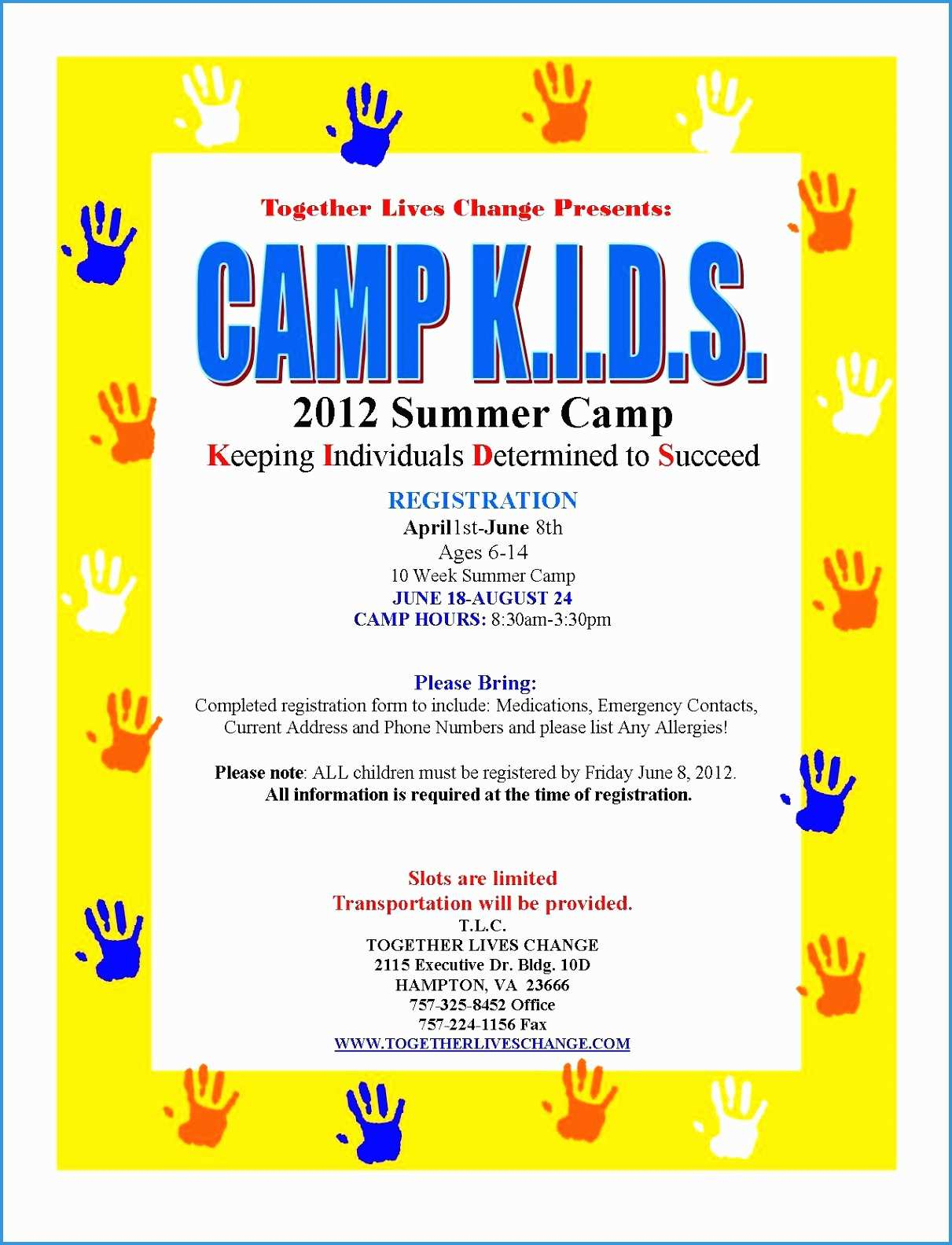 Summer Camp Registration Form Template - Free Printable Summer Camp Registration Forms