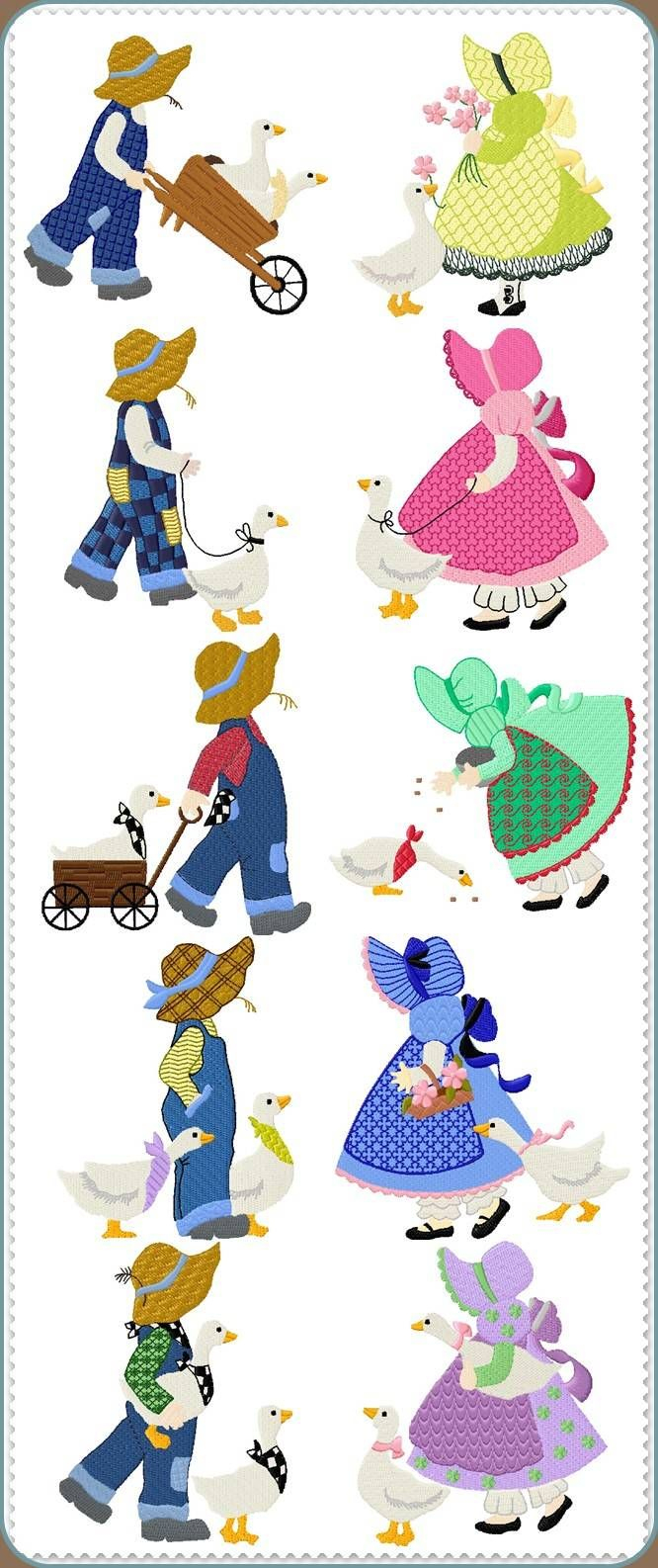 Sunbonnet Sue Printable Pattern | Sunbonnet Sue Quilt Blocks And - Free Printable Dutch Girl Quilt Pattern