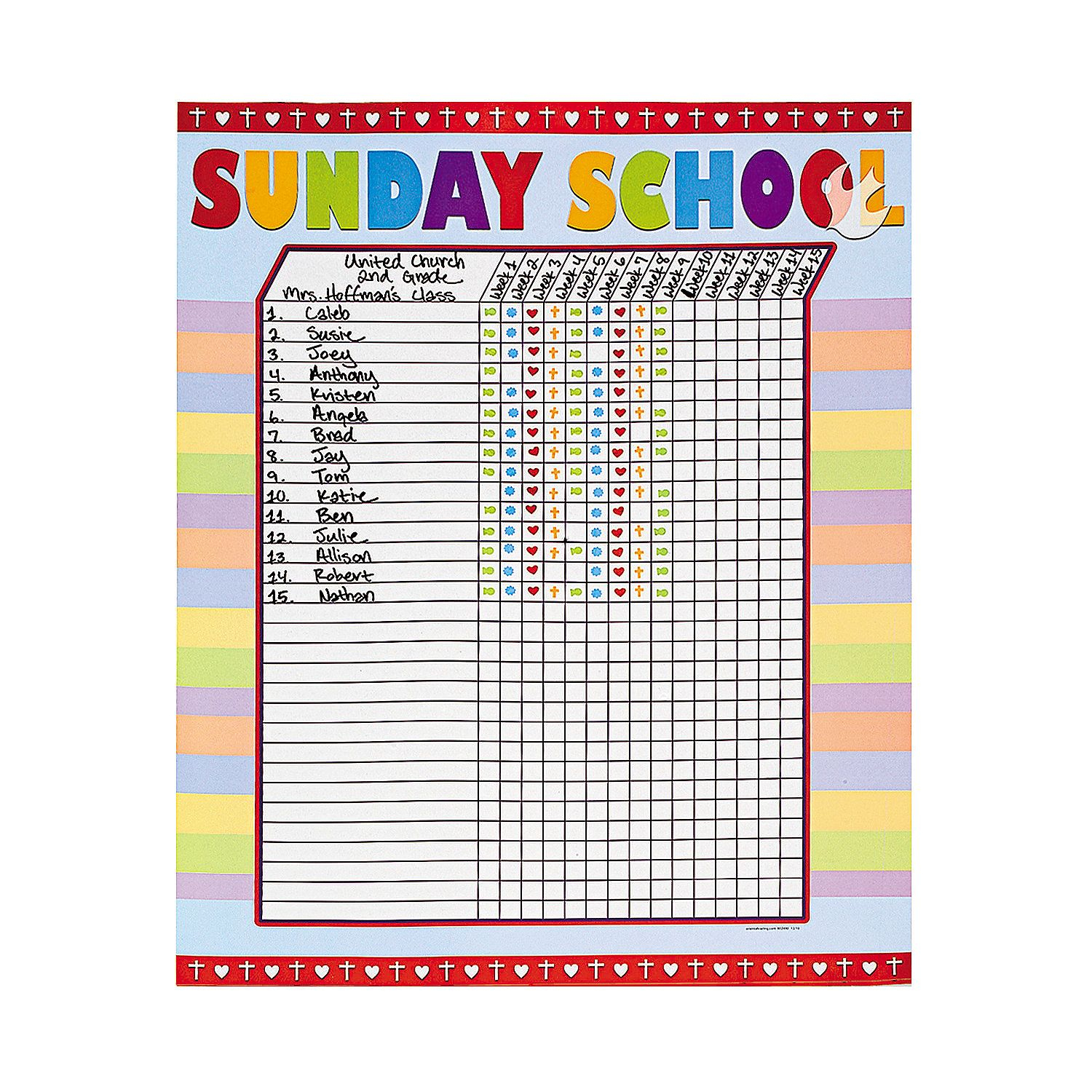 Sunday School Attendance Sticker Charts | Teaching Toddlers | Sunday - Sunday School Attendance Chart Free Printable