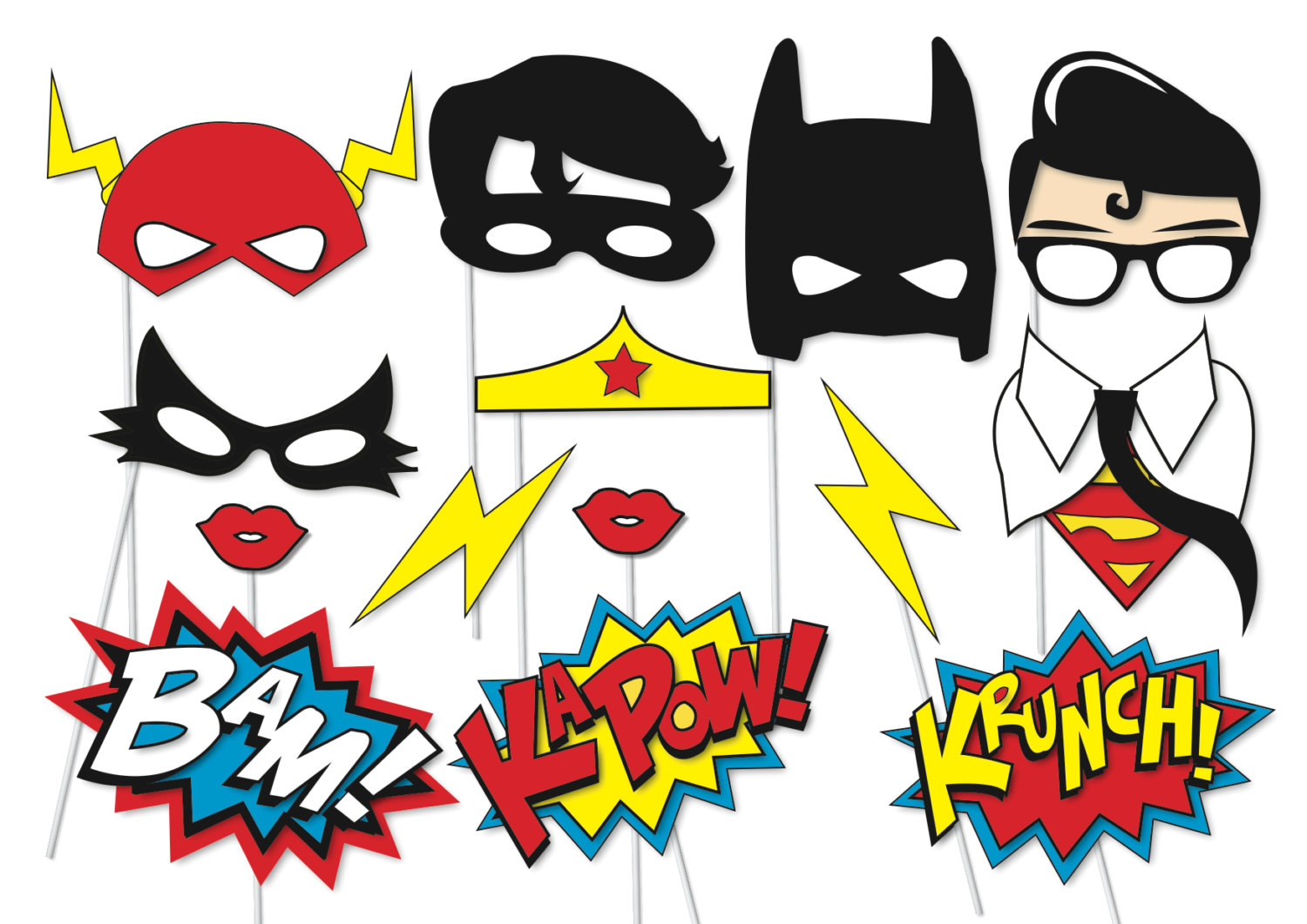 Superhero Party Props – Best Cars 2018 - Free Printable Superhero Photo Booth Props