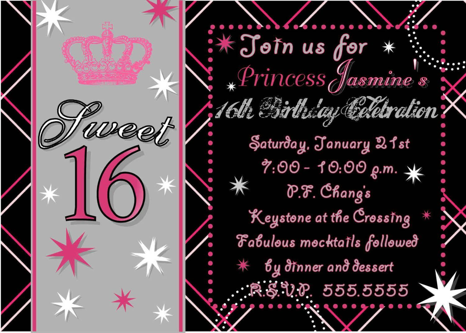 Sweet 16 Birthday Invitations Free Printable | Party Ideas - Free Printable Sweet 16 Birthday Party Invitations