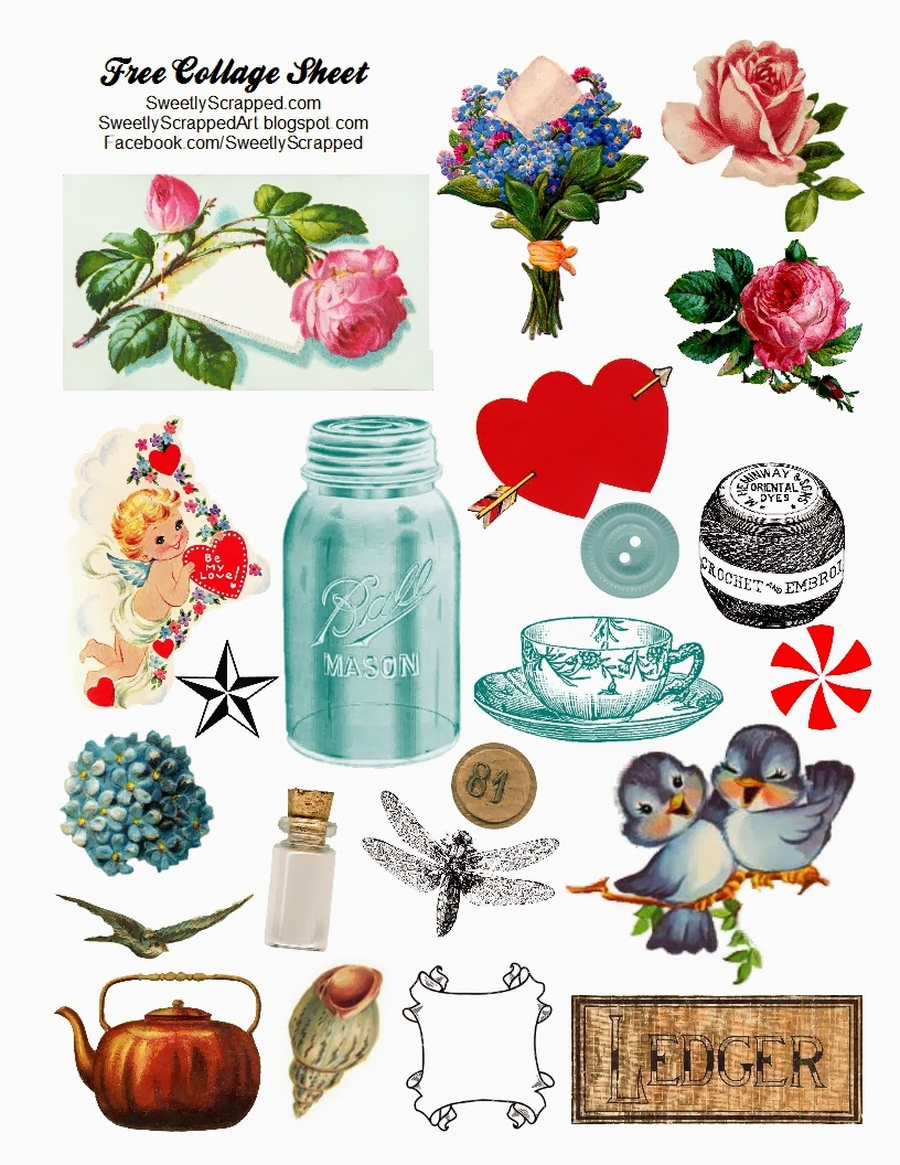 Sweetly Scrapped: Free Digital Collage Sheet - Free Printable Picture Collage