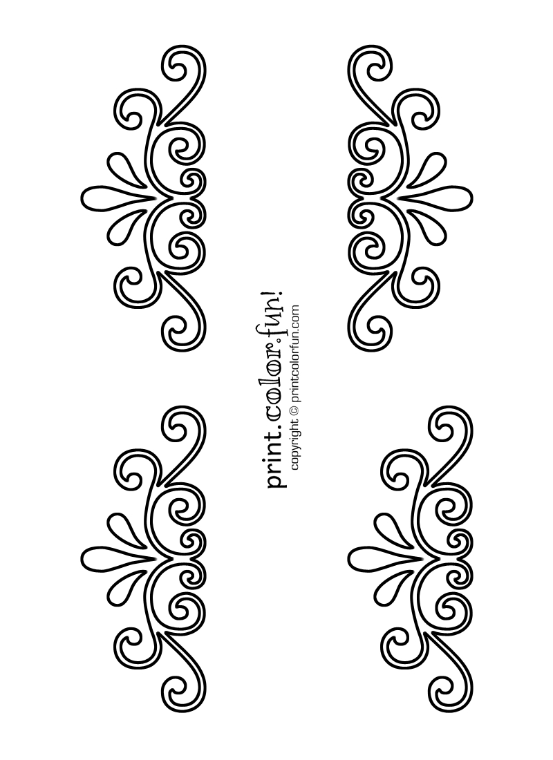 Swirl And Flourish Stencils | Print. Color. Fun! Free Printables - Free Printable Lace Stencil