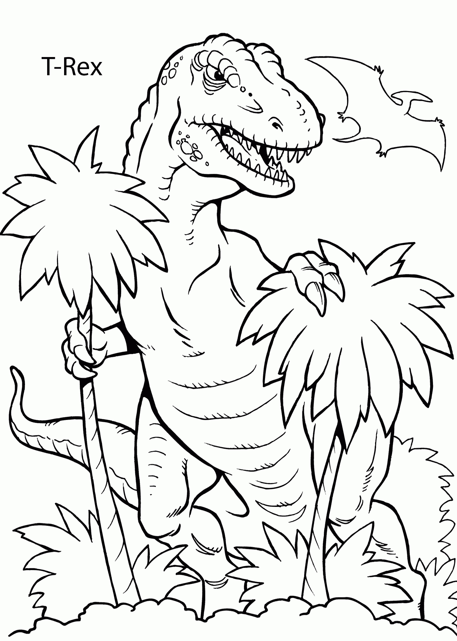 T-Rex Dinosaur Coloring Pages For Kids, Printable Free | Dinosaures - Free Printable Dinosaur Coloring Pages
