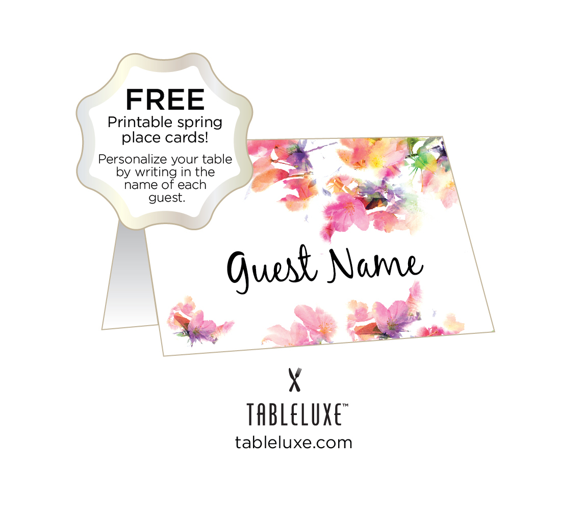 Tableluxe Printable Spring Place Cards - Free Printable Place Cards