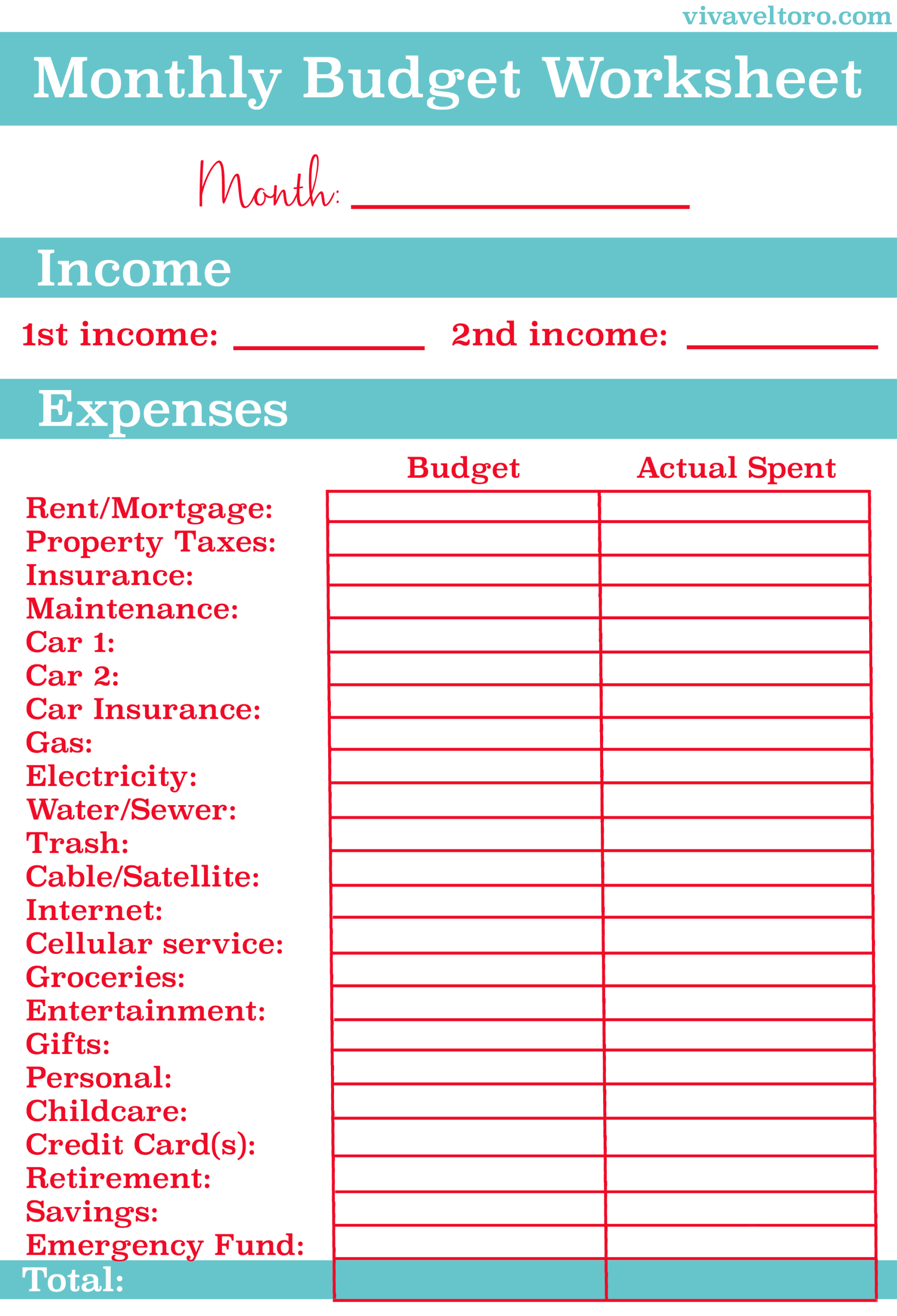Take Control Of Your Personal Finances With This Free Printable For - Free Printable Home Budget Planner