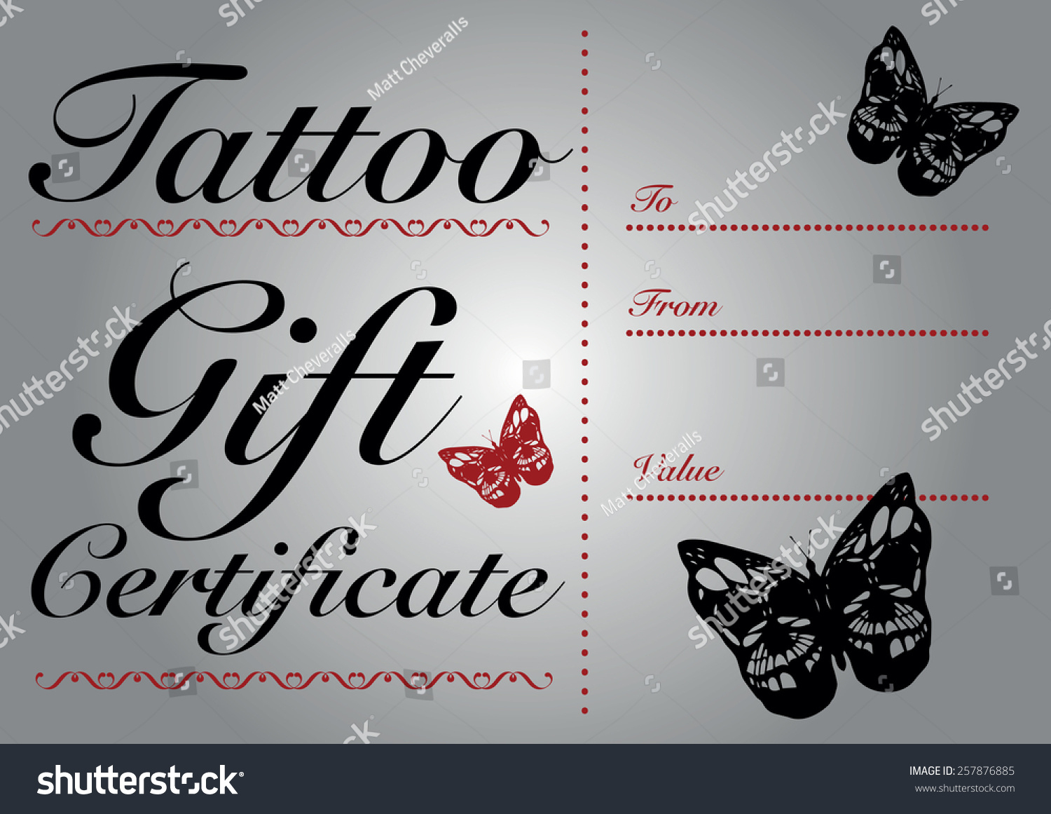 Tattoo Gift Certificate Template - Reeviewer.co - Free Printable Tattoo Gift Certificates