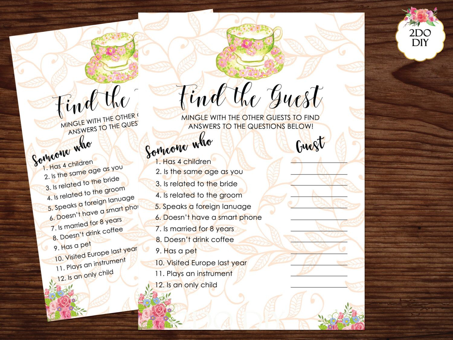 Tea Bridal Shower Games | Printable Vintage Tea Bridal Shower - Free Printable Tea Party Games