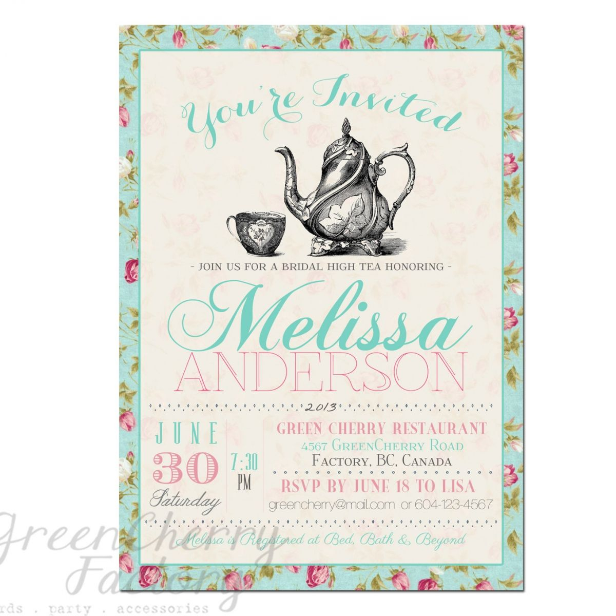 Tea Party Invitation Templates To Print | Free Printable Tea Party - Free Printable Kitchen Tea Invitation Templates