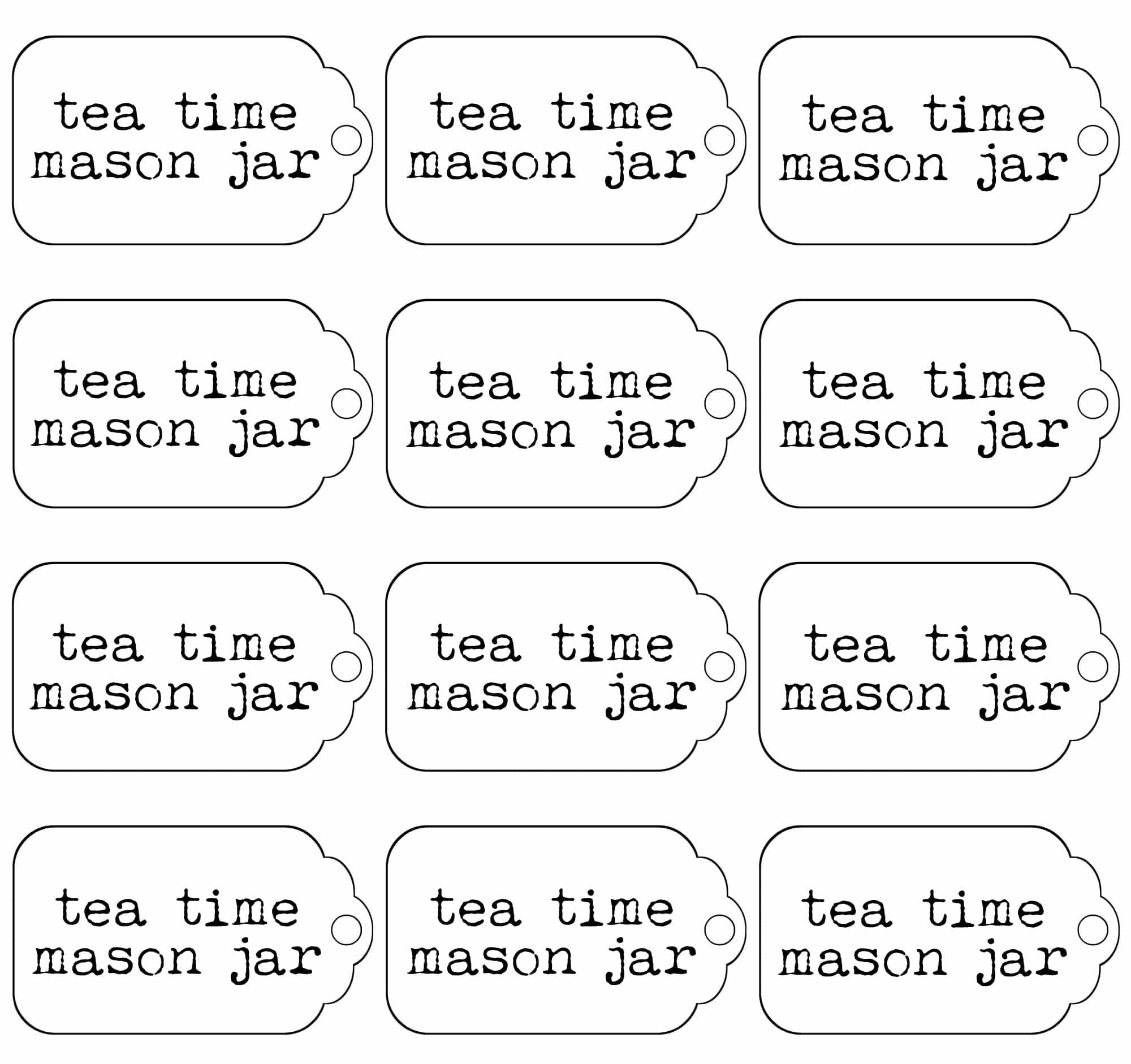 Tea Time Mason Jar Gifts - The Gunny Sack - Spa In A Jar Free Printable Labels