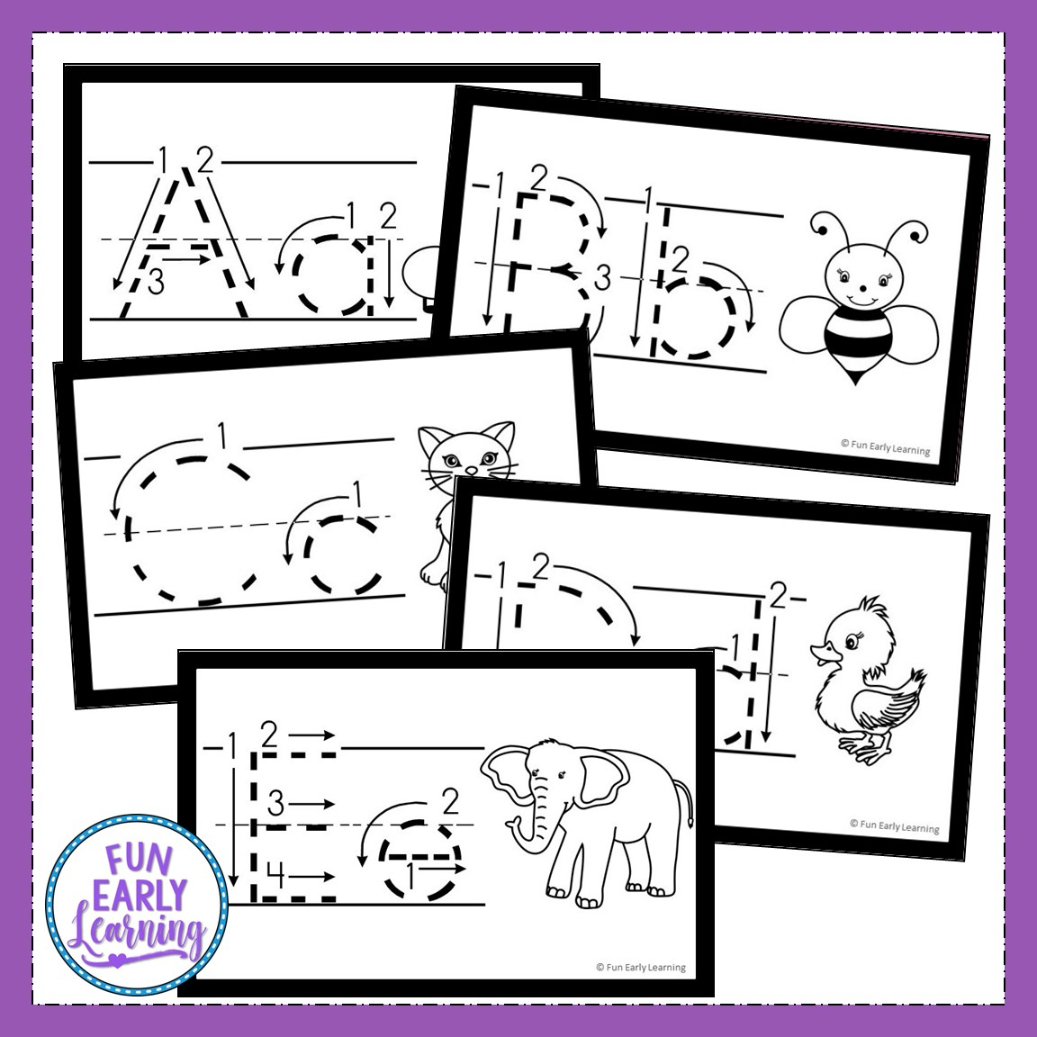 Teach Letters And Writing With Our Free Alphabet Animal Tracing Cards - Free Printable Alphabet Cards With Pictures