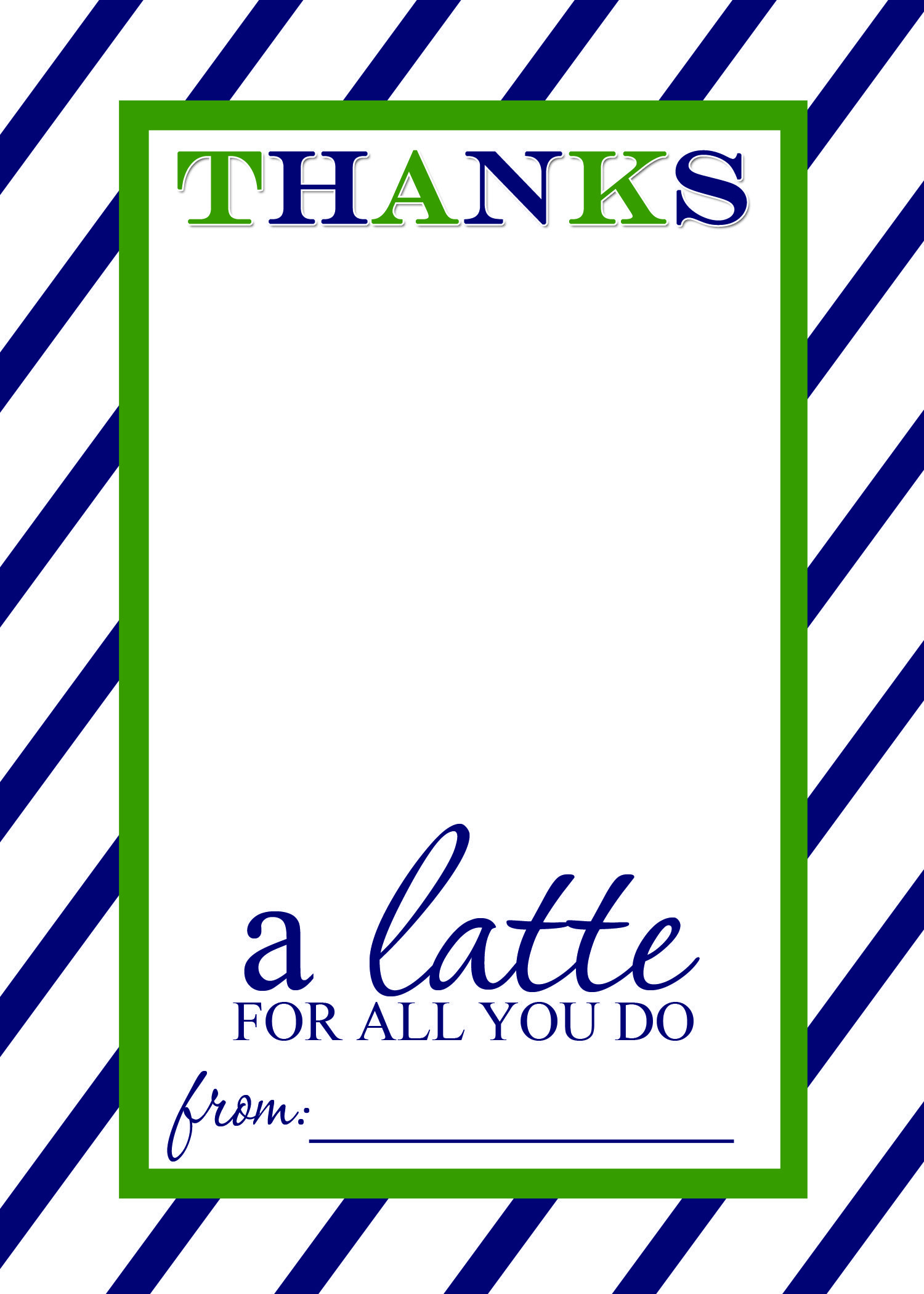 Teacher Appreciation Gift Idea - Thanks A Latte Free Printable Card - Thanks A Latte Free Printable Gift Tag