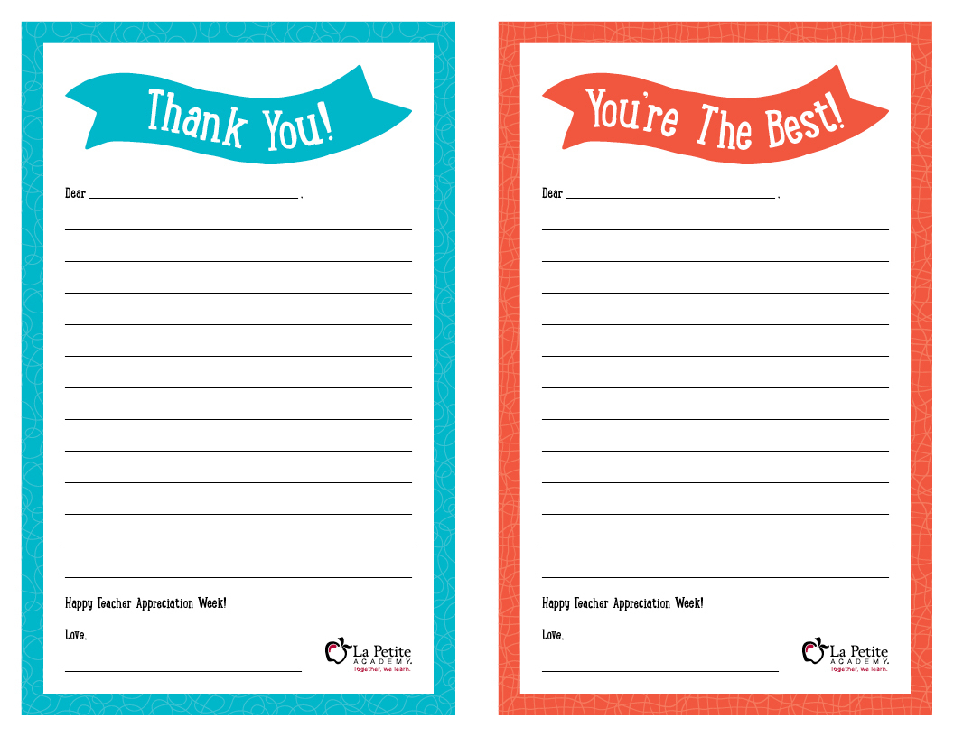 Teacher Appreciation Week – Free Printable “Thank You” Notes - Free Printable Thank You Cards For Teachers